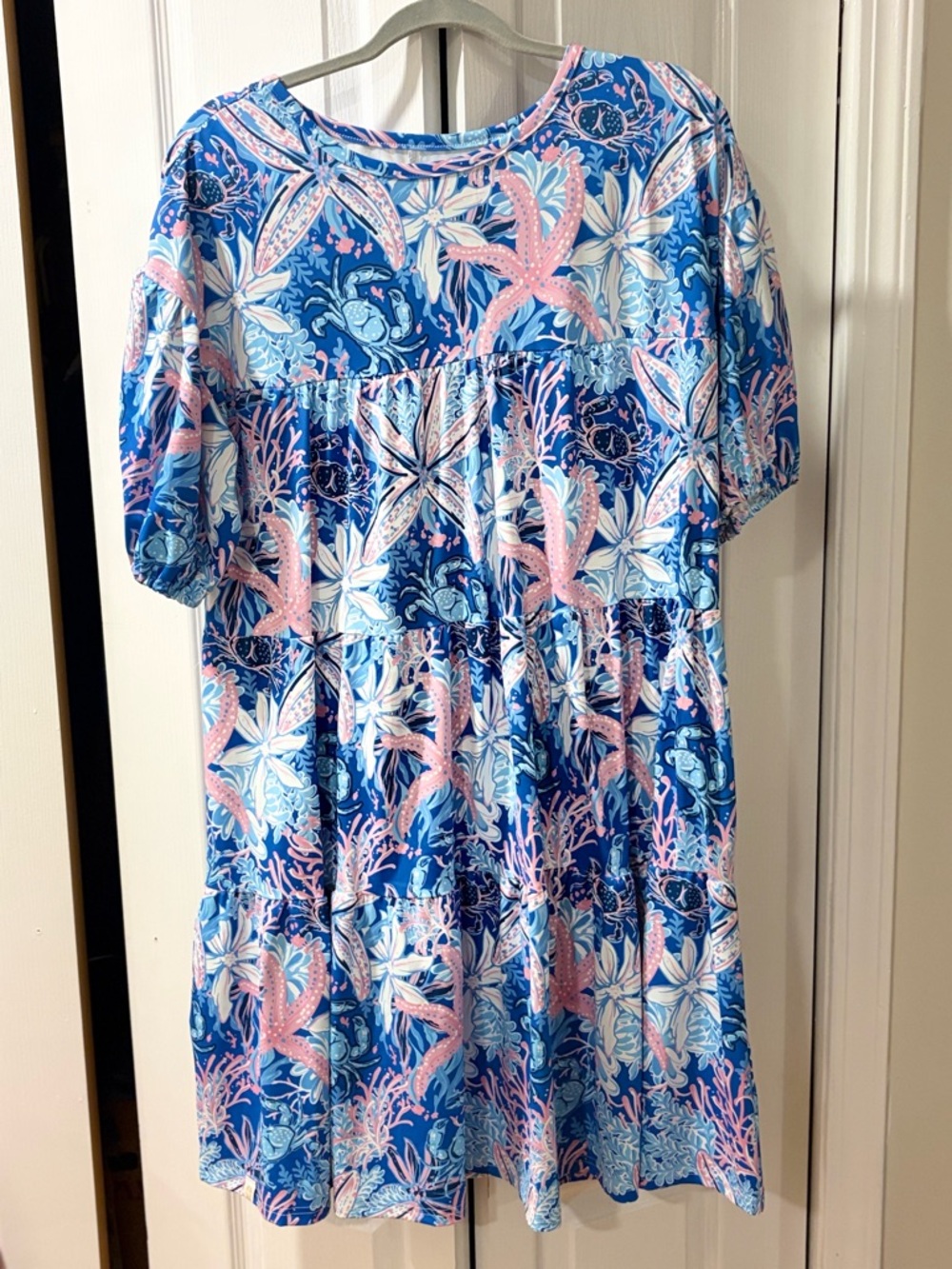 Simply Southern UPF 50+ Coastal Print Dress | Beachy Tiered Resort Dress - Picture 5 of 6
